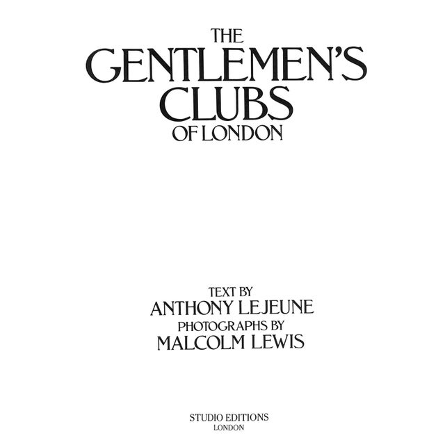 LEJEUNE, Anthony [text by] [296] pp. Studio Editions 1984 12" x 9" This book lays forth the histories of the clubs, why...