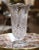 White Mid-Century German Crystal Noritake Vase With Etched Geometric and Leaf Motifs For Sale - Image 8 of 8