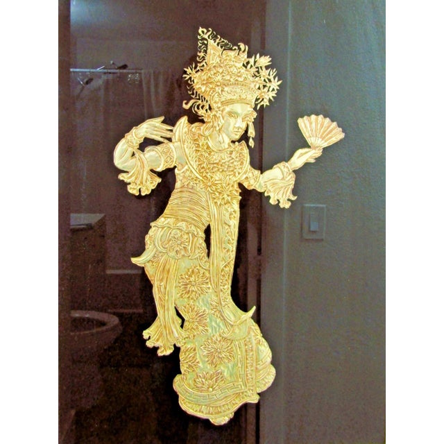 The Large Sebet Silverman Verre Églomisé Thai Gold Leaf Sculptural Wall Art is a unique and striking piece handmade by...