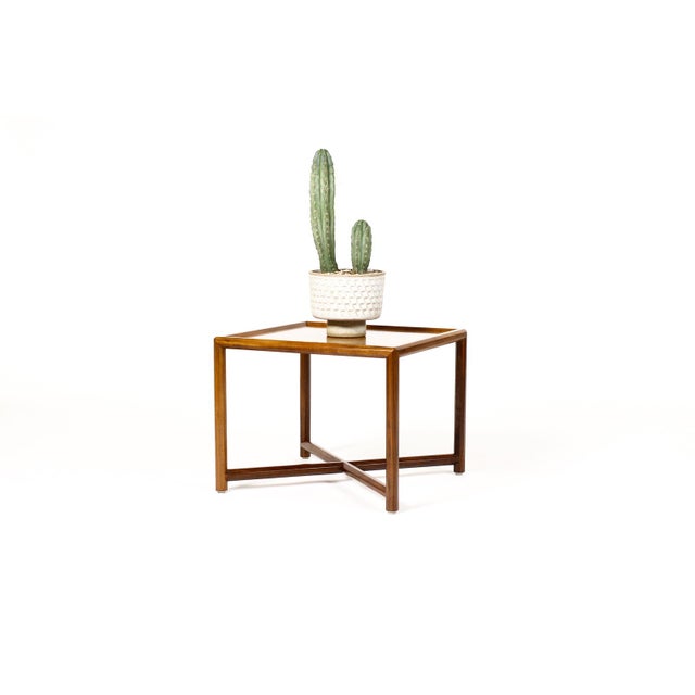 #1980 — Danish Modern / Mid Century Square Walnut Janus Side Table — Edward Wormley for Dunbar Nice vintage specimen....