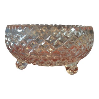 Vintage Footed Bohemia Crystal Bowl For Sale