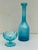 1950s Cerulean Turquoise Art Glass Vintage Mid Century Coin Dot Art Glass Nut Bowl For Sale - Image 5 of 5