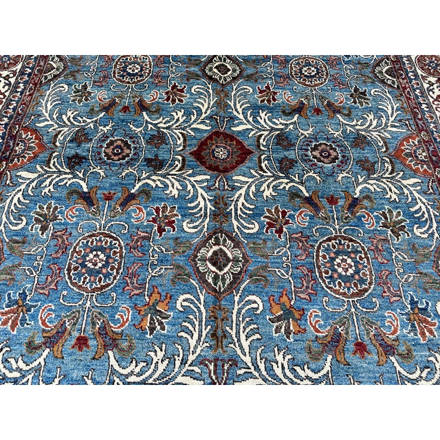Blue Sultanabad Hand-Knotted Wool Rug - 6'8" X 9'10" For Sale - Image 12 of 15