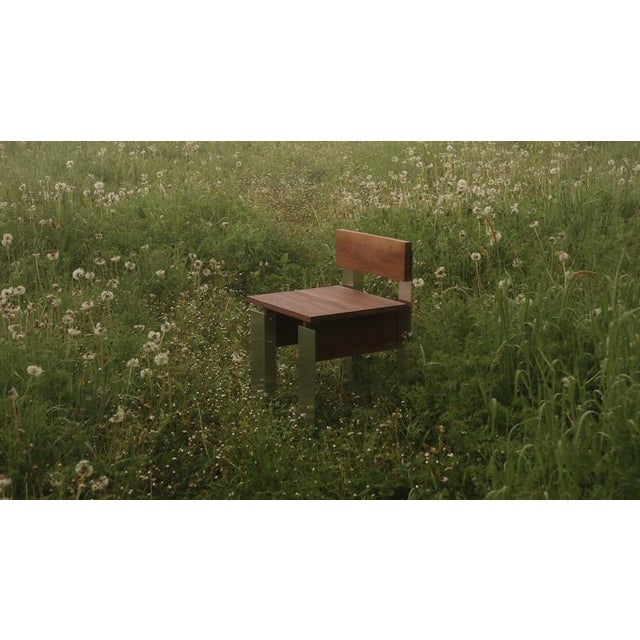 Wood Soft Futurism Defender Chair in Walnut and Aluminum by Filippo Andrighetto For Sale - Image 7 of 13