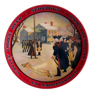 Vintage Scheidt’s Valley Forge Beer Platter Depicting Washington’s HQ For Sale