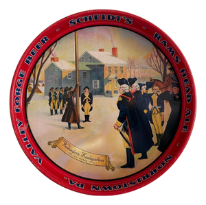 Vintage Scheidt’s Valley Forge Beer Platter Depicting Washington’s HQ