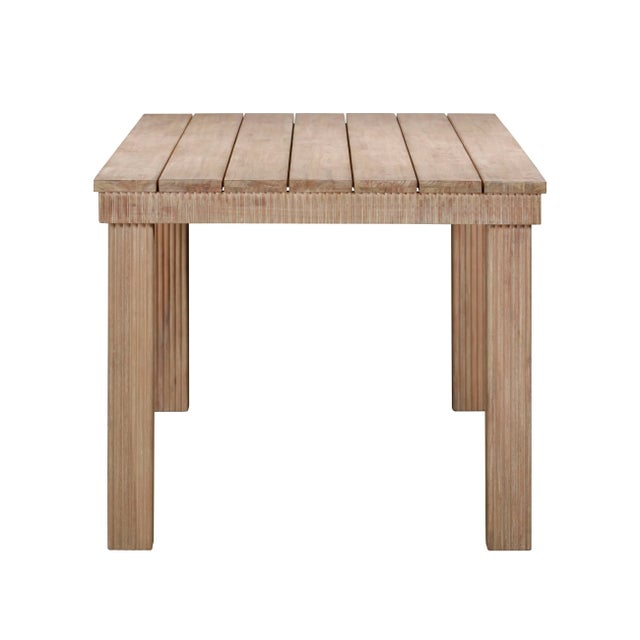 Transitional Cassie Natural 75 Inch Rectangular Outdoor Dining Table For Sale - Image 3 of 6