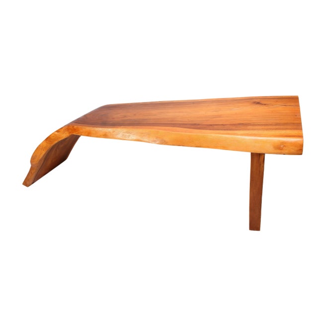 2020s Modern One Slab Water Fall Living Edge Console Table 42 For Sale - Image 5 of 6