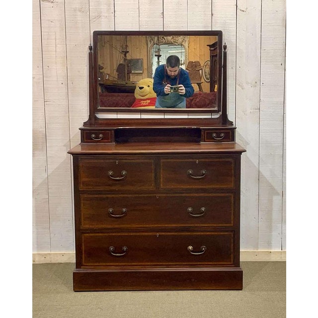 Tan English Mahogany Dressing Table with Drawers, Early 20th Century For Sale - Image 8 of 8