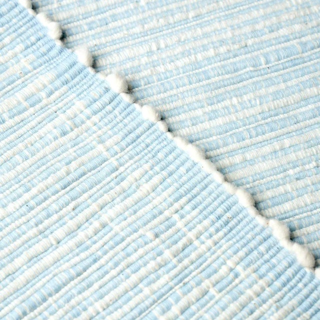 Contemporary Sample - Schumacher Zeta Hand Woven Texture Fabric in Sky For Sale - Image 3 of 4