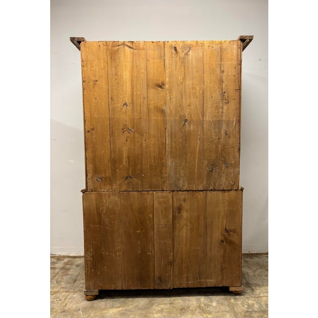 Wood Antique English Pine Linen Press For Sale - Image 7 of 12