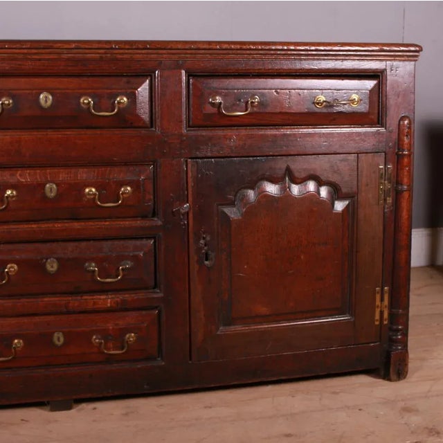 English Oak Dresser Base, 1740s For Sale - Image 3 of 11