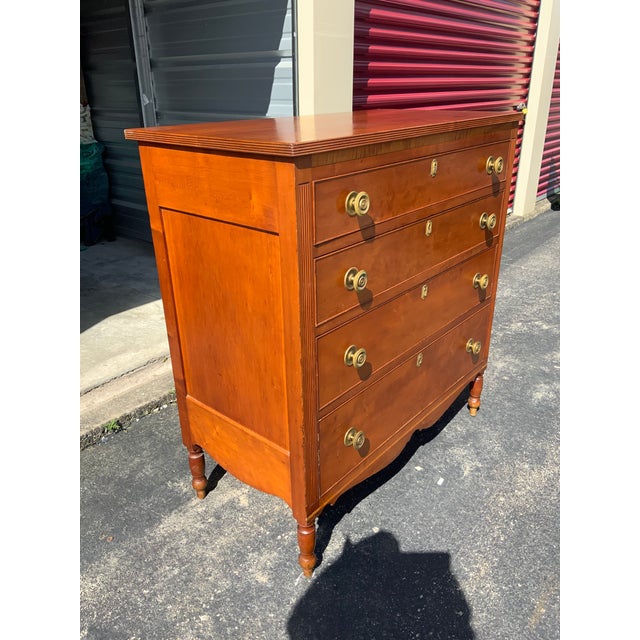 Auburn Early 19th Century Sheraton Cherry Chest For Sale - Image 8 of 16