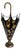 1960s Italian Figurative Black & Gold Floral Tole Umbrella Stand For Sale