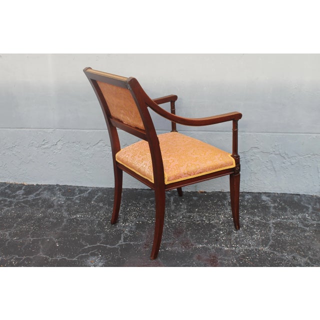 Metal Vintage Traditional Style Side Chair Pink/ Yellow/ Gold VTextile For Sale - Image 7 of 13