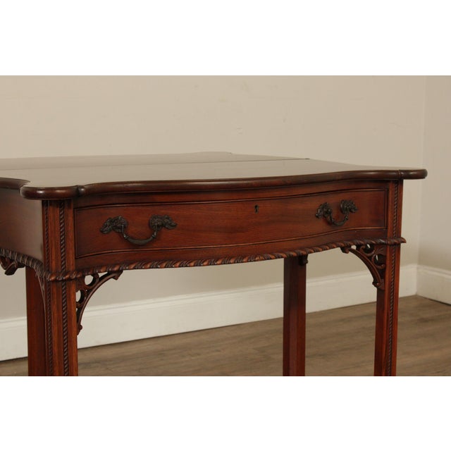 1940's Chippendale Style Mahogany Flip Top Card Table For Sale - Image 12 of 12