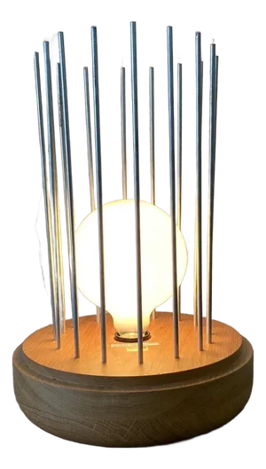 Unique Modern Danish Oak Base Table Lamp
