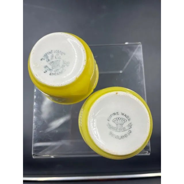 Early 20th Century Empire Ware Yellow Trinket Dishes- a Pair For Sale - Image 10 of 12