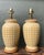 Vintage Glazed Ceramic Grid Lamps - A Pair For Sale - Image 12 of 12