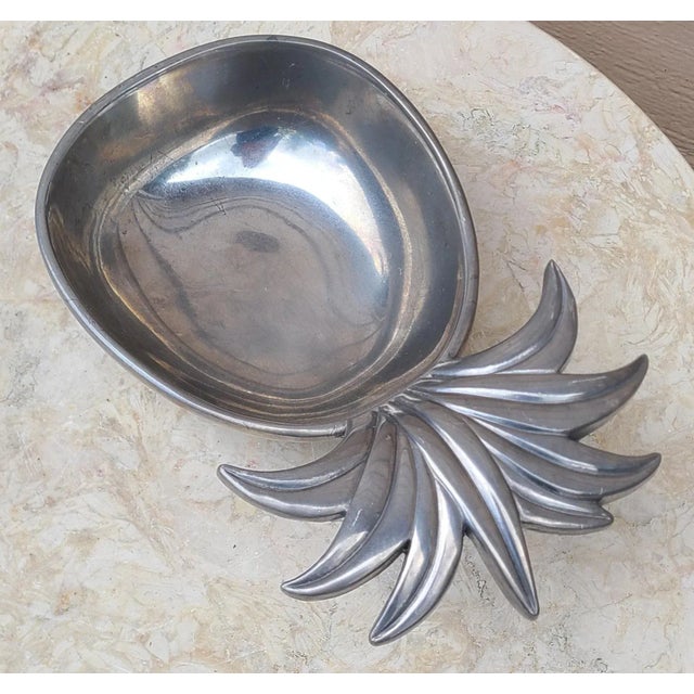 Contemporary Vintage Lenox Pewter Pineapple Nut or Candy Dish For Sale - Image 3 of 9