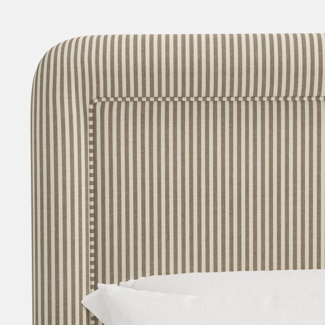 Cloth & Company Stoffer Home x Cloth & Company Marisa Platform Bed in Jane Stripe Burlap - California King For Sale - Image 4 of 7