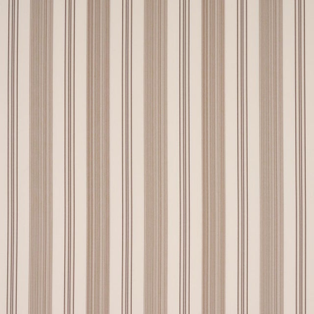 Sample - Schumacher Jefferson Tented Stripe Fabric In Brown For Sale