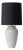 Vintage Jasba Cortina Black and White Crackle Ceramic Table Lamp, New Black Linen Lampshade For Sale
