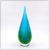 Art Glass Sculpture in the Shape of a Teardrop in Shades of Blue and Green by Flavio Poli For Sale - Image 10 of 10