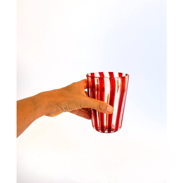 Red Italian Murano Glasses by Angelo Ballarin for Ribes Studio, 2004, Set of 6 For Sale - Image 8 of 18