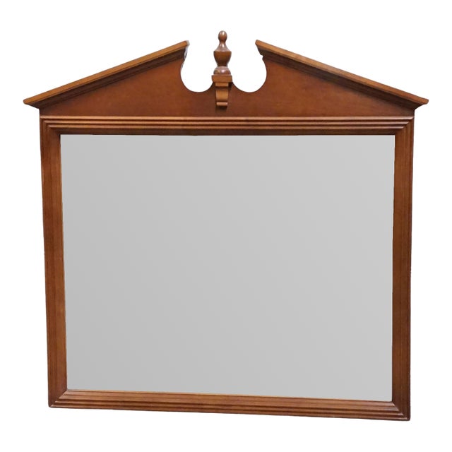 Broyhill Furniture Cherry Early American Traditional Style 47" Pediment Mirror 1816-6597-36 For Sale
