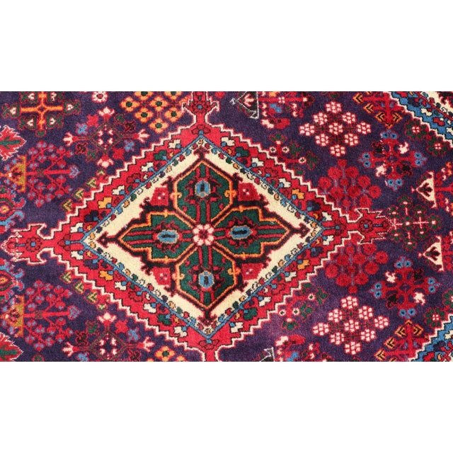 Antique Persian Joshaghan Runner With Diamond Medallions in Deep Red 3'5 X 10'6 For Sale In Atlanta - Image 6 of 12