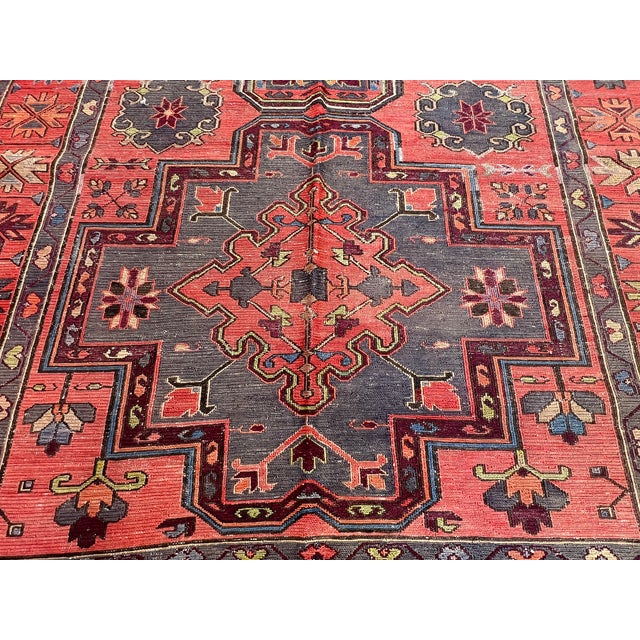 Metal Antique Caucasian Kuba Soumak Medallion Rug - 11'3" X 6'3" For Sale - Image 7 of 13