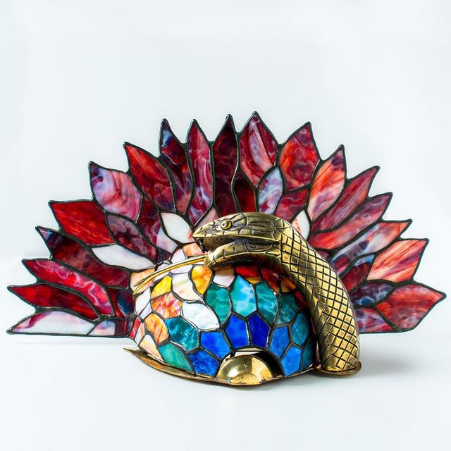 Colorful Wall Light in style of Edgar Brandt, 1920s For Sale - Image 15 of 15