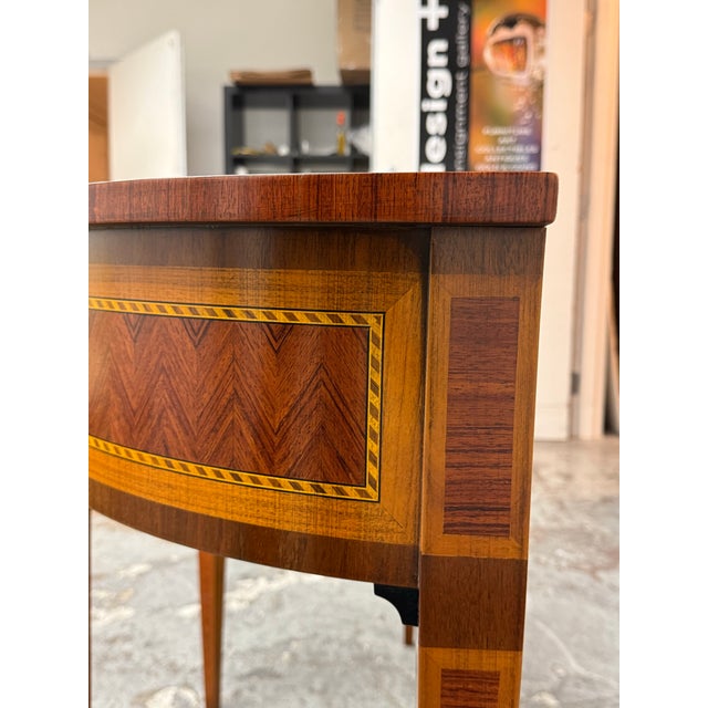 Decorative Crafts Neoclassical Demilune Console Table For Sale - Image 9 of 12