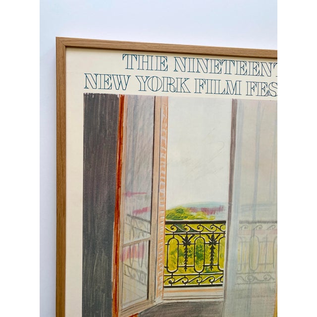 David Hockney David Hockney Vintage 1981 Lithograph Print Framed Large New York Film Festival Poster " Window, Grand Hotel, Vittel " 1970 For Sale - Image 4 of 18
