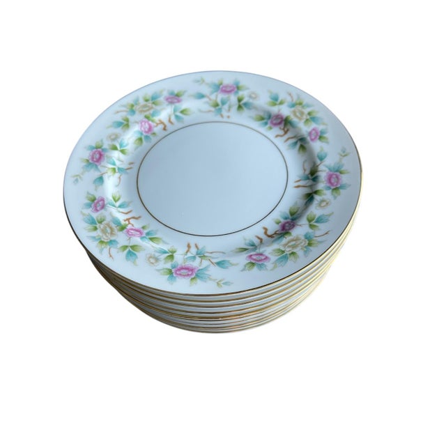 Mid-Century Modern 1950s Roselace by Noritake Side Plates and Bowls- 22 Pieces For Sale - Image 3 of 12