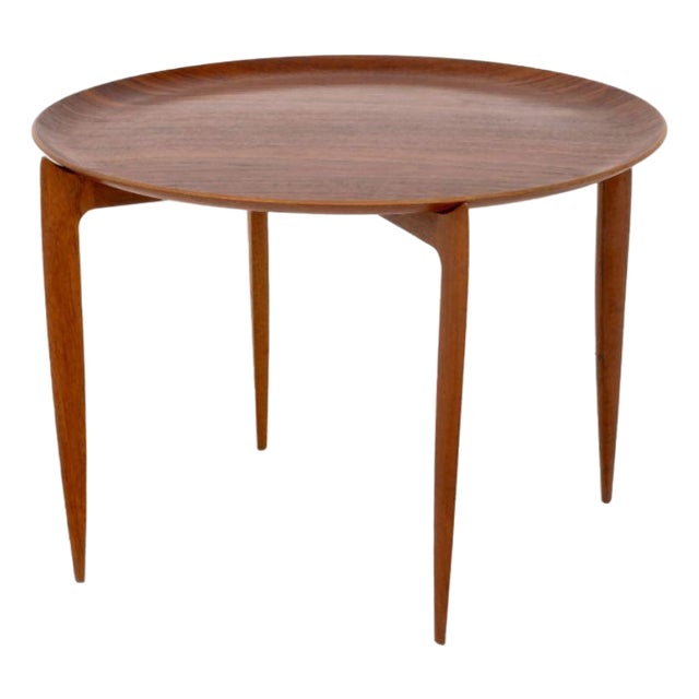 Fritz Hansen Teak Folding Tray Table For Sale