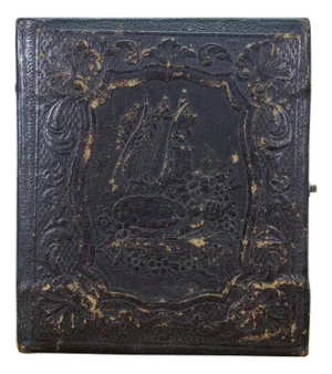 Antique 19th Century Daguerreotype Leather Picture Photo Frame 3.75"