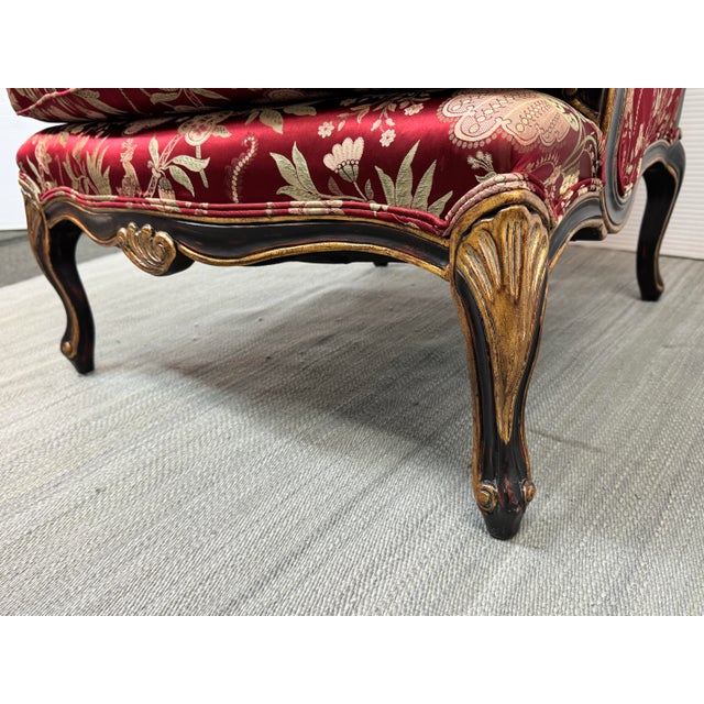 Wood French Empire Style Bergère Armchair, Circa 1920's For Sale - Image 7 of 11
