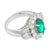 Vintage Emerald Diamond 18k White Gold Cocktail Ring, Size 6 For Sale - Image 4 of 6