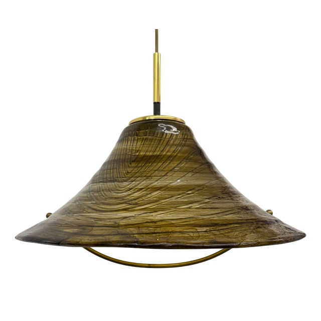 Mid-Century Acrylic Glass Hanging Lamp, 1970s For Sale