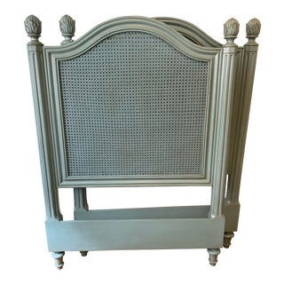 Pair Frenchtown Cane and Wood Twin Headboards by Somerset Bay - a Pair For Sale