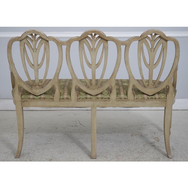 Adams Style Paint Decorated Triple Back Settee For Sale - Image 16 of 18