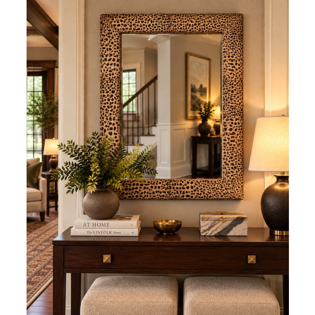 Ballard Designs Cheetah Hair-on-Hide Mirror — Discontinued A striking, hard-to-find statement mirror from Ballard Designs,...