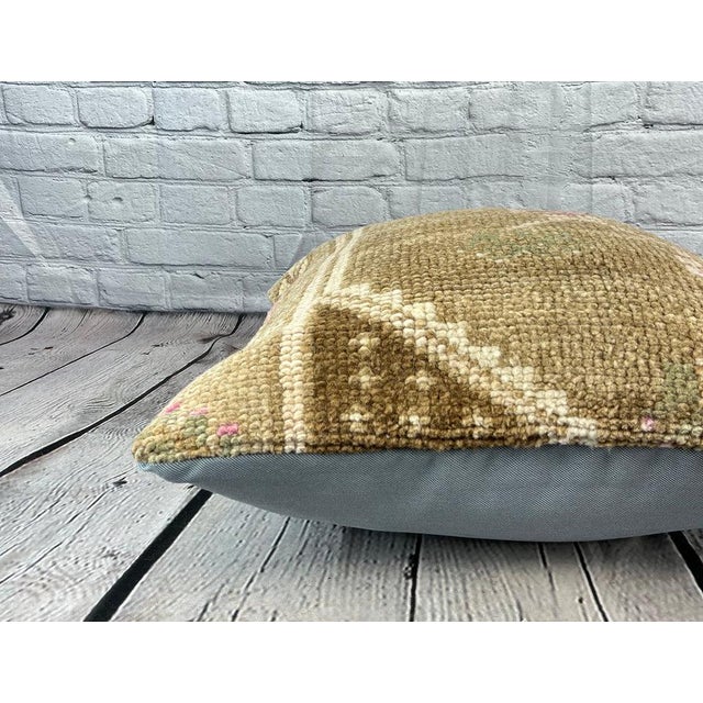 20 x 20 Rug Pillow Cappadocian Mystical Turkish Pillow Cushion Cover For Sale - Image 4 of 4