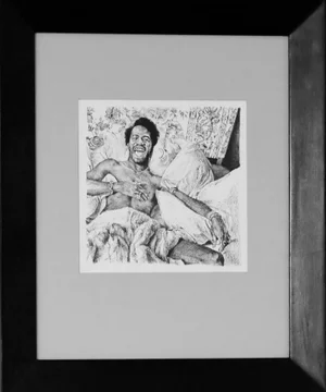 Arnaud Kool, Portrait of Prince, 2011, Ink Drawing, Framed