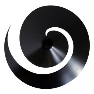 Large Mid-Century Modern Black Snail Ceiling or Wall Lamp by Serge Mouille For Sale