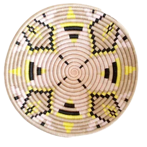 Black & Yellow Woven African Basket