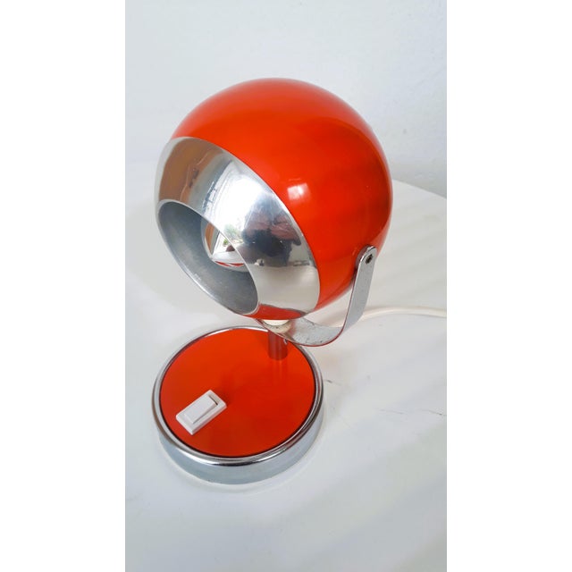 Orange Space Age Orange Ball Table Lamp, 1970s For Sale - Image 8 of 9