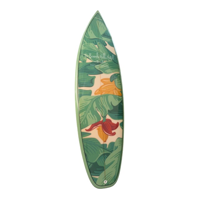 Designer Wall Art the Beverly Hills Hotel Iconic Banana Leaf Surfboard – Dorchester Collection For Sale
